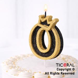 VELA NUMERO CORPOREO CON GIBRE ORO N.0 x 1